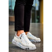 Kb-02  Kuback  Bağcıklı Crocodile Beyaz Mavi Günlük Erkek Ayakkabı