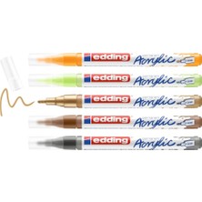 5300 Akrilik Markör 5'li Set, Doğa Renkleri, 5 Akrilik Boya Kalemi Seti, Ince Yuvarlak Uç 1-2 mm