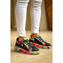 Kb-02  Kuback Bağcıklı Crocodile Siyah Kırmızı Günlük Erkek Ayakkabı