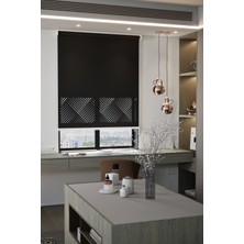 Lazer Kesim Mat Stor Perde, Lazer Kesimli Modern Serisi, M-3008 Siyah Renk