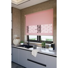 Lazer Kesim Mat Stor Perde, Lazer Kesimli Klasik Serisi, C-101006 Gül Kurusu Renk