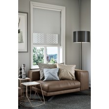 Lazer Kesim Mat Stor Perde, Lazer Kesimli Modern Serisi, M-191005 Gri Renk