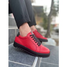 Kb-Dx2 Kuback Kırmızı Siyah Deri Günlük Erkek Ayakkabı