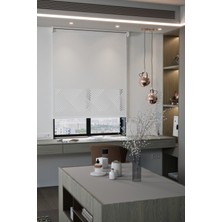 Lazer Kesim Mat Stor Perde, Lazer Kesimli Modern Serisi, M-3001 Beyaz Renk
