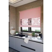 Lazer Kesim Mat Stor Perde, Lazer Kesimli Klasik Serisi, C-6006 Gül Kurusu Renk