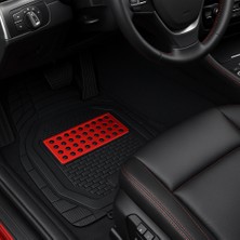 Mercedes C Serisi W205  2020 Uyumlu Havuzlu Ünıversal Pro Lıne Oto Paspas Siyah - Kırmızı