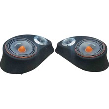 Polyesterli Boş Pandizot 20 cm Hoparlör 10 cm Tweeter Yuvalı Siyah Mdf (2 Adet Sağ ve Sol )