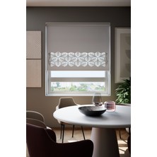 Lazer Kesim Mat Stor Perde, Lazer Kesimli Modern Serisi, M-151005 Gri Renk