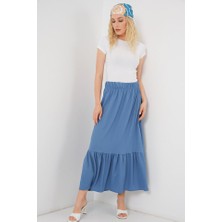 Edolika 1886 Uzun Örme Etek - Indigo