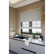 Lazer Kesim Mat Stor Perde, Lazer Kesimli Klasik Serisi, C-141005 Gri Renk