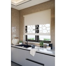 Lazer Kesim Mat Stor Perde, Lazer Kesimli Klasik Serisi, C-5002 Ekru Renk