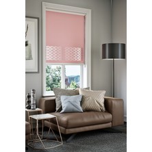 Lazer Kesim Mat Stor Perde, Lazer Kesimli Modern Serisi, M-191006 Gül Kurusu Renk