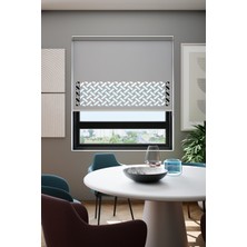 Lazer Kesim Mat Stor Perde, Lazer Kesimli Klasik Serisi, C-7005 Gri Renk