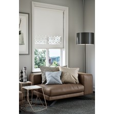 Lazer Kesim Mat Stor Perde, Lazer Kesimli Modern Serisi, M-141001 Beyaz Renk