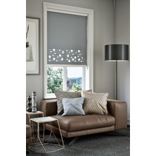 Lazer Kesim Mat Stor Perde, Lazer Kesimli Modern Serisi, M-161004 Antrasit Renk