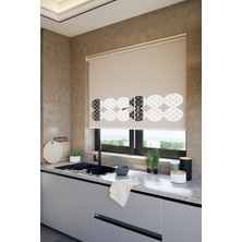 Lazer Kesim Mat Stor Perde, Lazer Kesimli Klasik Serisi, C-141003 Açık Kahverengi