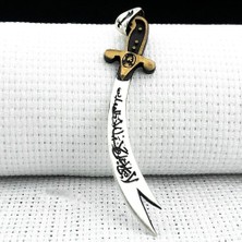 Zulfikar La Feta Illa Ali La Seyfe Illa 925 Ayar Gümüş Erkek Kolye Ucu