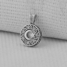 Ay Yıldız Tasarımlı Cevşeni Kebir Dua 925 Ayar Gümüş Erkek Kolye Ucu