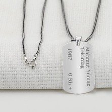 Asker Künyesi  925 Ayar Gümüş Erkek Kolye