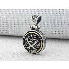 Hz Ali Zulfikar Ortası Dönen 925 Ayar Gümüş Erkek Kolye Ucu
