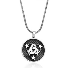 Devlet Ebed Muddet Motifli 925 Ayar Gümüş Erkek Kolye