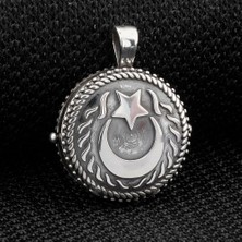 Ay Yıldız  925 Ayar Gümüş Erkek Kolye Ucu