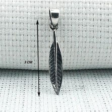 Kuş Tüyü 925 Ayar Gümüş Erkek Kolye Ucu