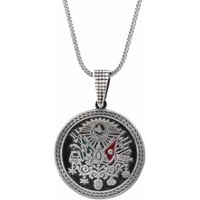 Osmanlı Devlet Devletarmalı 925 Ayar Gümüş Erkek Kolye