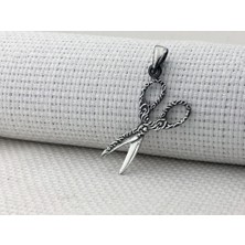 Makas Tasarımlı 925 Ayar Gümüş Erkek Kolye Ucu