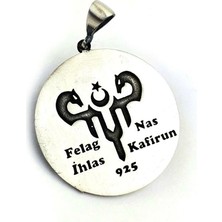 Ihlas Felak Nas Kafirun Sure Dualı 925 Ayar Gümüş Erkek Kolye Ucu