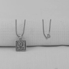 Fatma Ana Eli Kebir Dualı 925 Ayar Gümüş Erkek Kolye