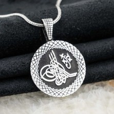 Osmanlı Tuğralı 925 Ayar Gümüş Erkek Kolye