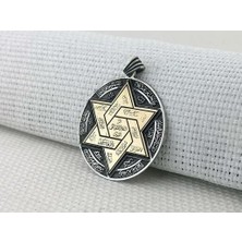 Büyük Boy Hz Süleyman Mührü 925 Ayar Gümüş Erkek Kolye Ucu