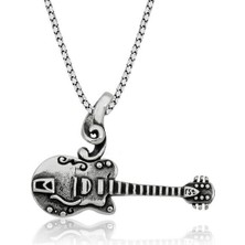 Gitar 925 Ayar Gümüş Erkek Kolye