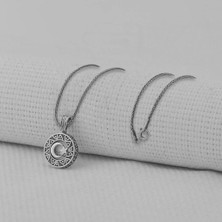 Ay Yıldız 925 Ayar Gümüş Erkek Kolye