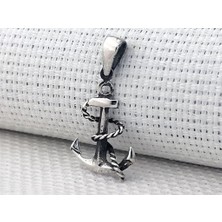 Denizci Çapa  Küçük Boy 925 Ayar Gümüş Erkek Kolye Ucu