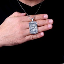 Hilye Şerif Yazılı I Serif Yazılı 925 Ayar Gümüş Erkek Kolye