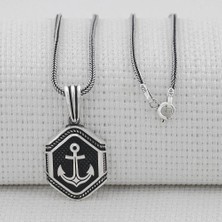 Denizci Çapa 925 Ayar Gümüş Erkek Kolye