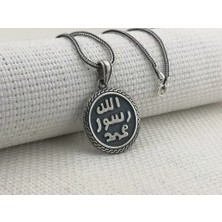 Allah Resulu Muhammet 925 Ayar Gümüş Erkek Kolye