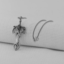 Ejderha Şovalye Tasarımlı 925 Ayar Gümüş Erkek Kolye