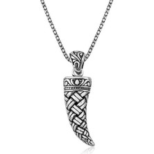 Fil Dişi 925 Ayar Gümüş Erkek Kolye