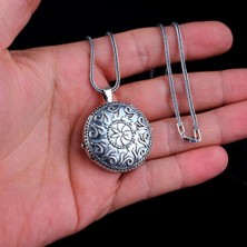 Otantik Açılabilir Oval Muska Kabi 925 Ayar Gümüş Erkek Kolye