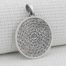 Büyük Boy Esma Husna Dualı 925 Ayar Gümüş Erkek Kolye Ucu