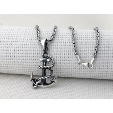 Denizci Çapa 925 Ayar Gümüş Erkek Kolye