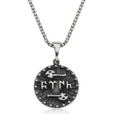 Türk Yazılı Balta  925 Ayar Gümüş Erkek Kolye