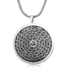 Esmaul Husna Dualı Büyük Boy 925 Ayar Gümüş Erkek Kolye