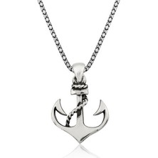 Deniz Çapası 925 Ayar Gümüş Erkek Kolye