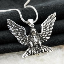 Kartal Simgeli 925 Ayar Gümüş Erkek Kolye