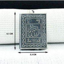 Allah Muhammet Yazılı Cevşeni Kebir Dualı 925 Ayar Gümüş Erkek Kolye Ucu