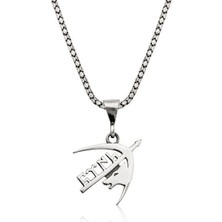 Bozkurt Ok Göktürkce Yazılı 925 Ayar Gümüş Erkek Kolye